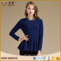 Großhandel neue Designs blau Rundhals Pullover Kaschmir Mischung Pullover in China